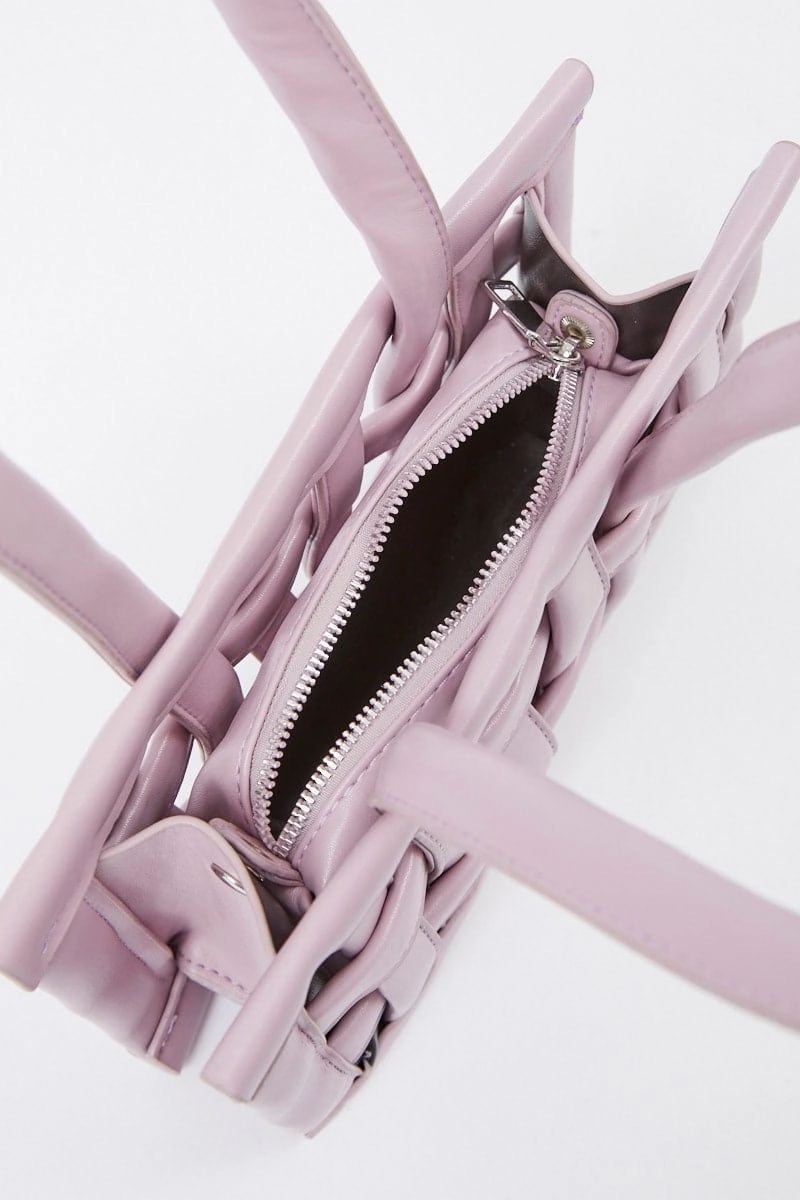Purple Woven Detail Handbag