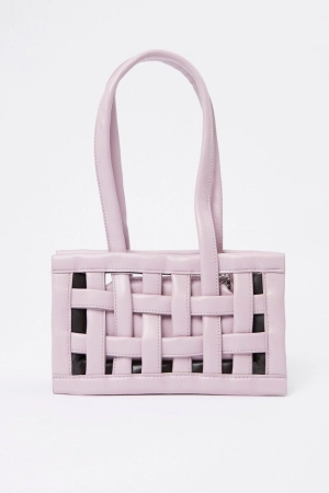 Purple Woven Detail Handbag