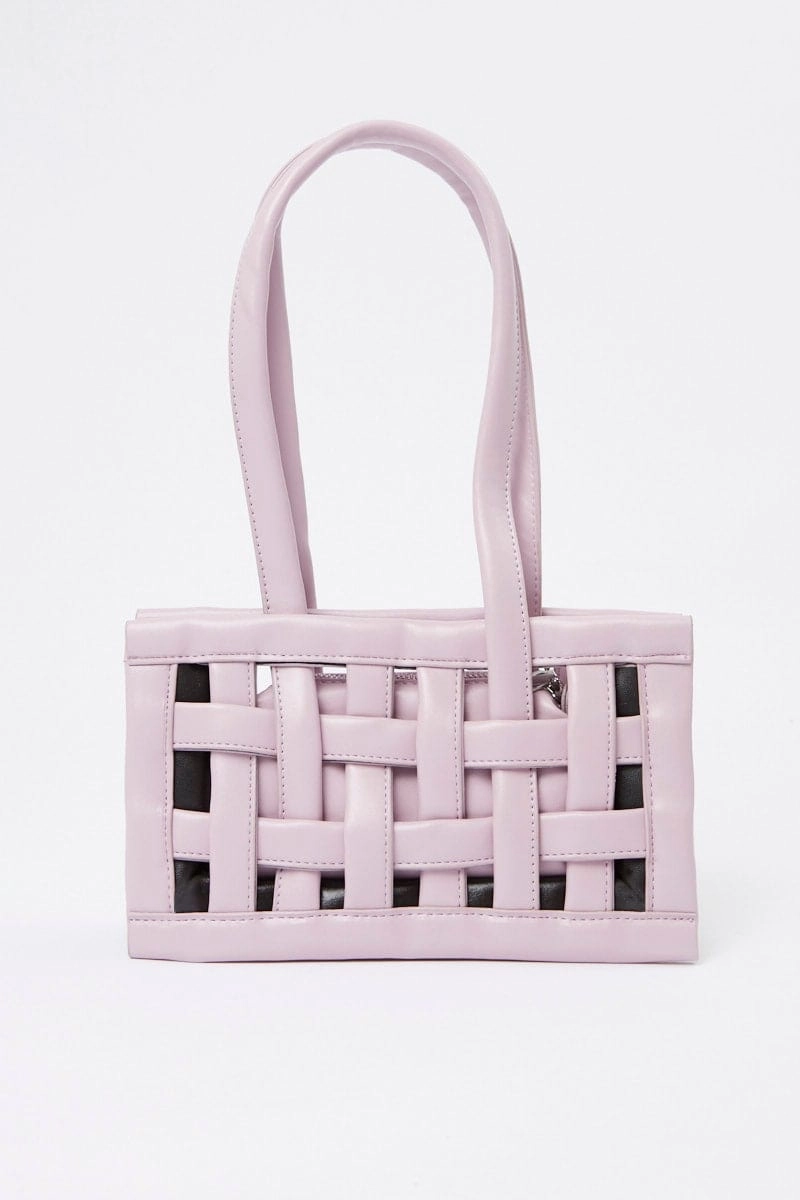 Purple Woven Detail Handbag