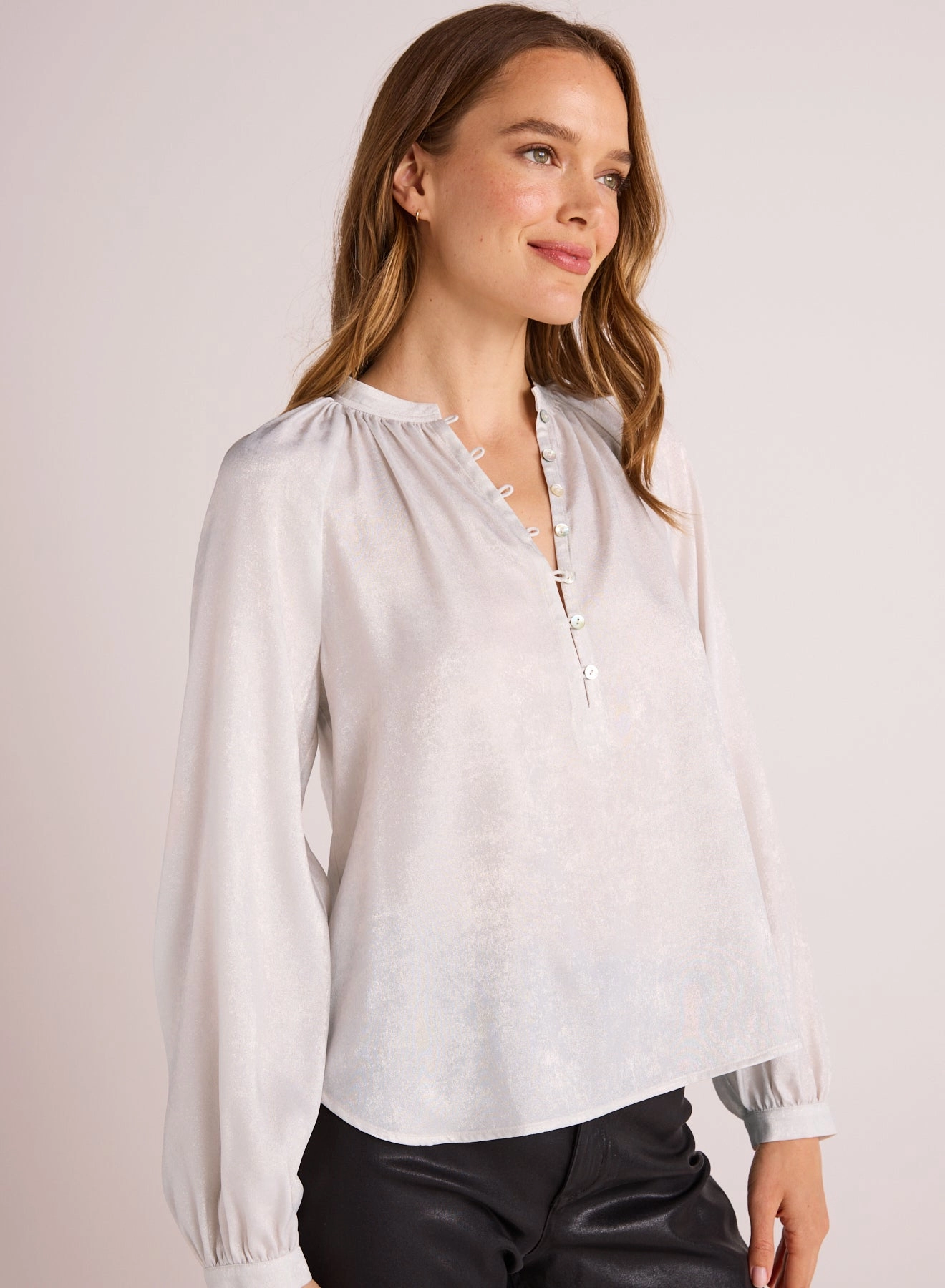 Raglan Sleeve Pullover - Metallic Opal