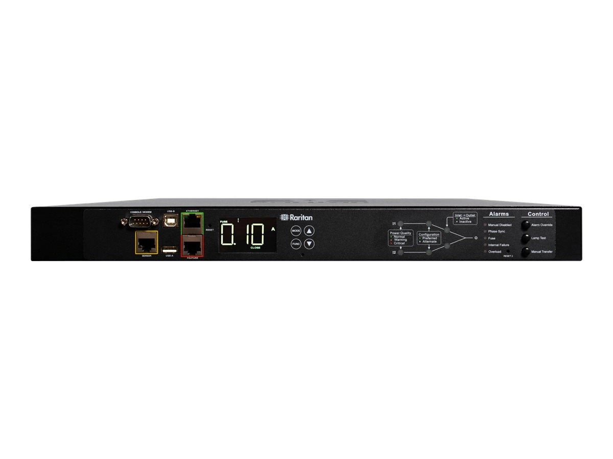 Raritan Intelligent Rack Transfer Switch PX3TS-1876R - Power control unit (rack-mountable) - Ethernet, RS-232, USB - input: NEMA