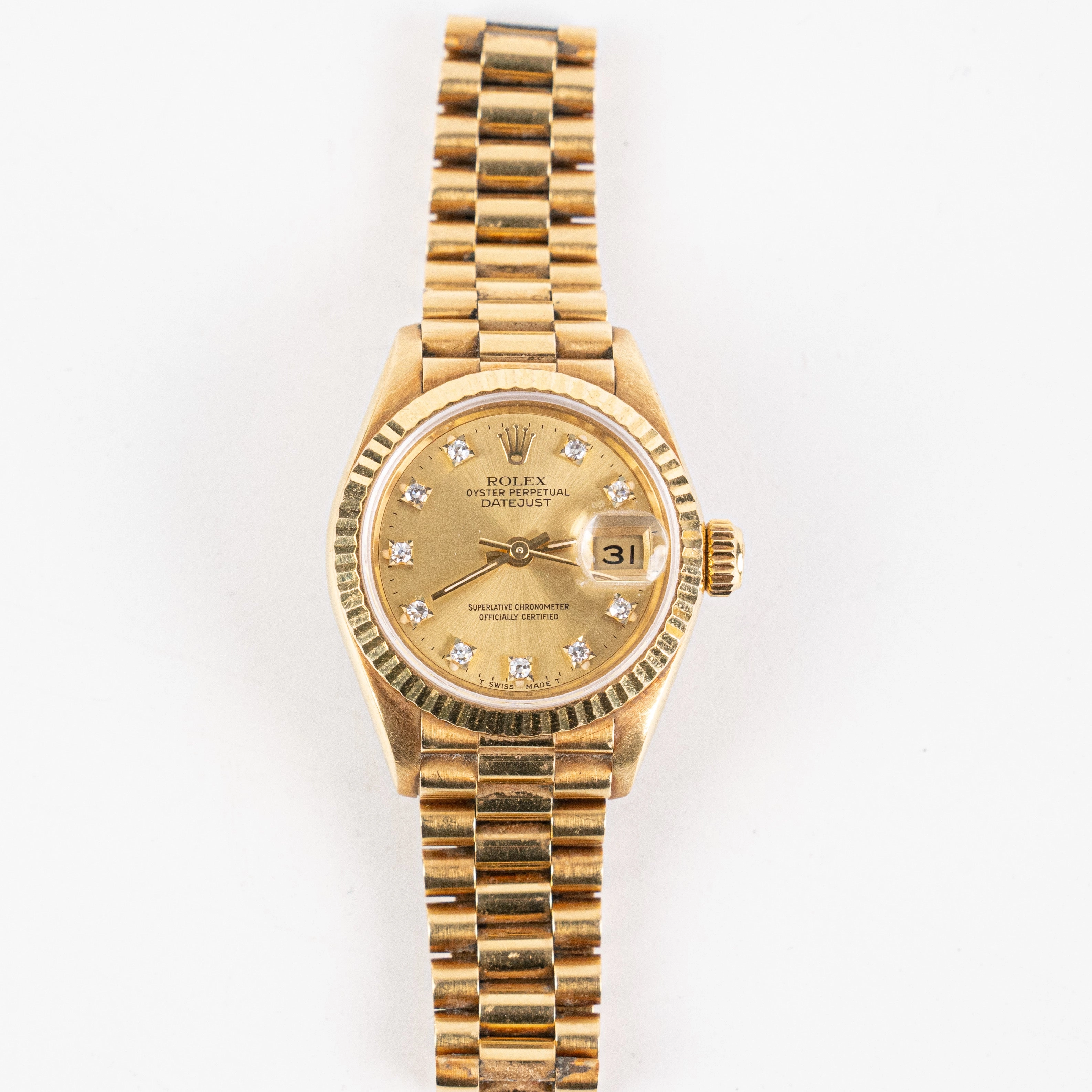 Rolex 26mm Gold with Diamond Watch