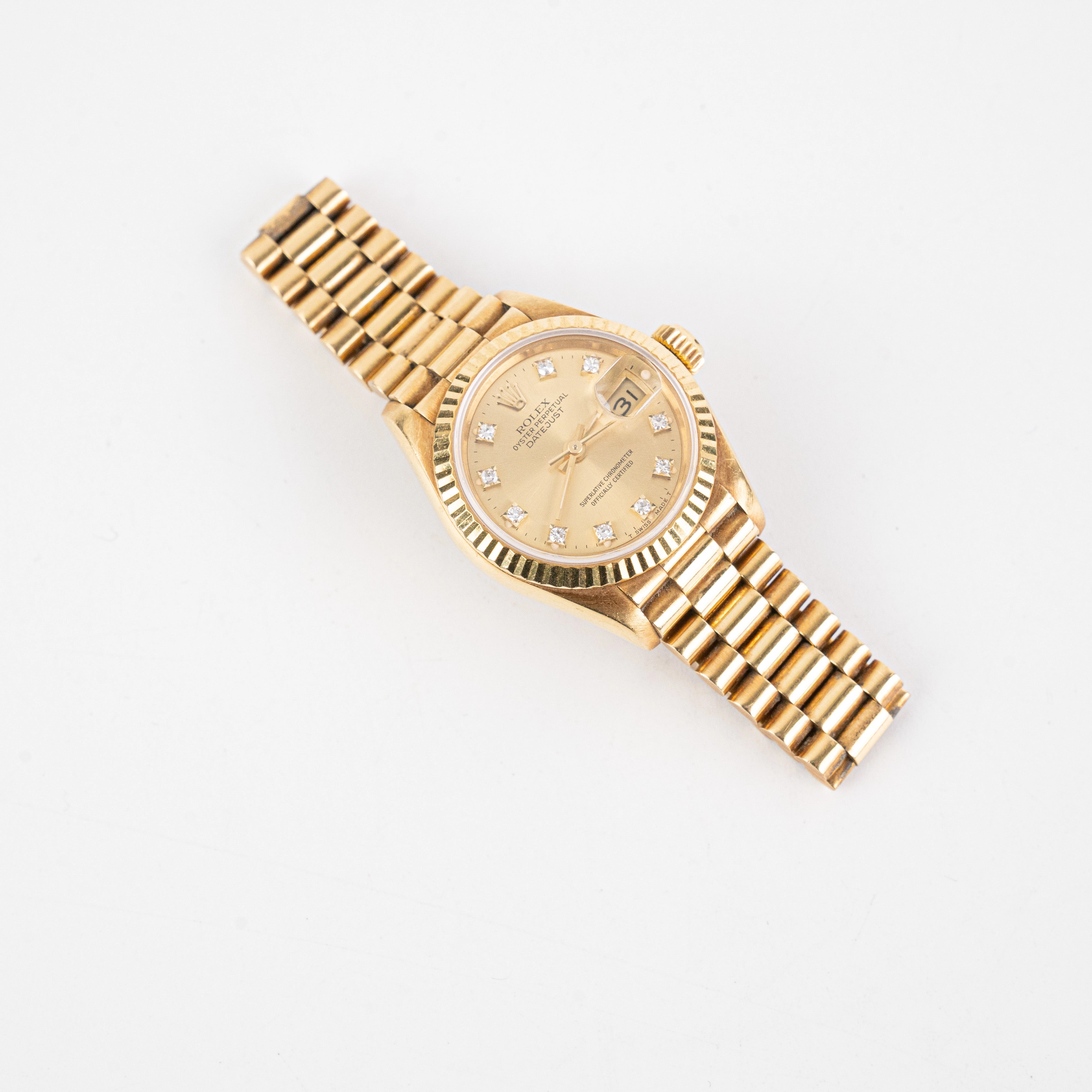 Rolex 26mm Gold with Diamond Watch