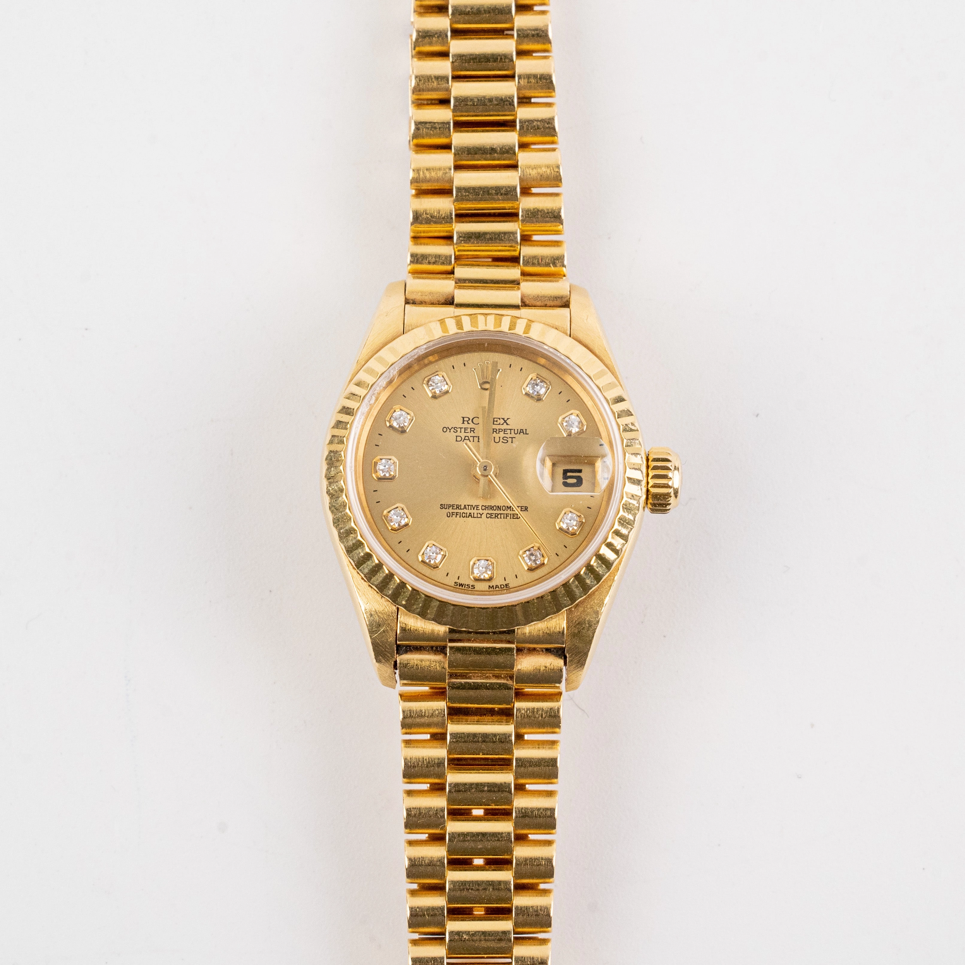 Rolex Datejust Gold 26mm Solid Yellow Gold Diamonds Watch