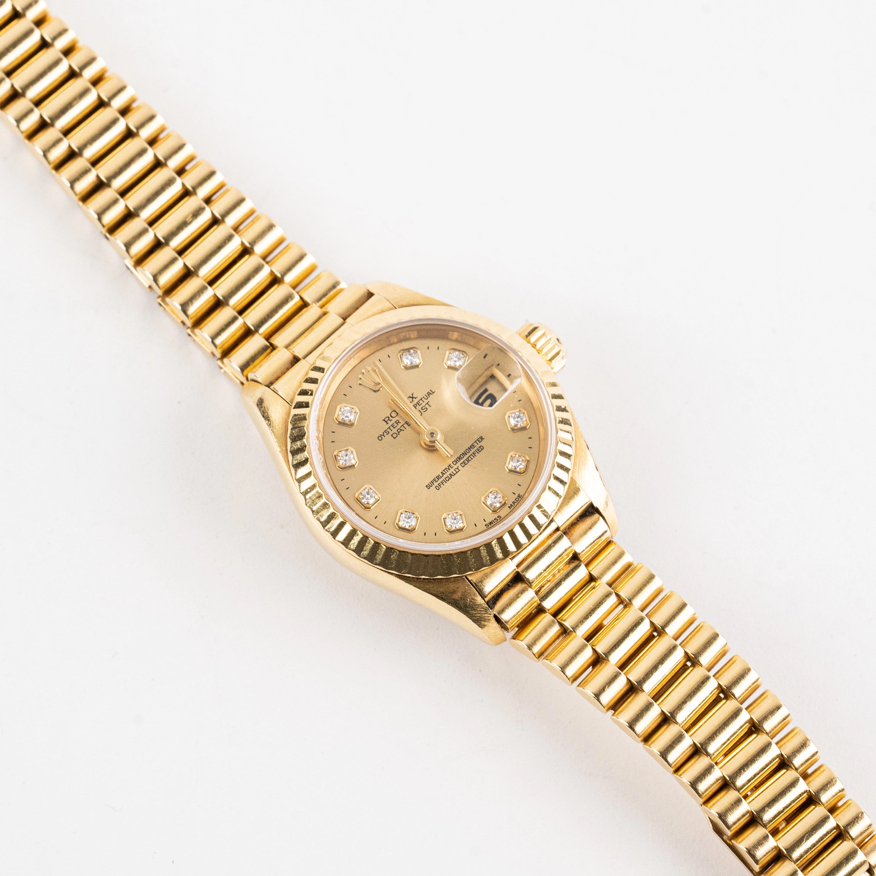 Rolex Datejust Gold 26mm Solid Yellow Gold Diamonds Watch