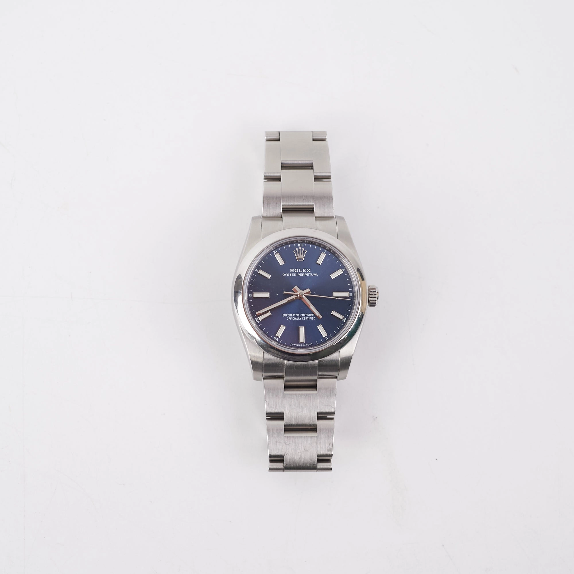 Rolex Oyster Pepetual 34mm Watch Blue