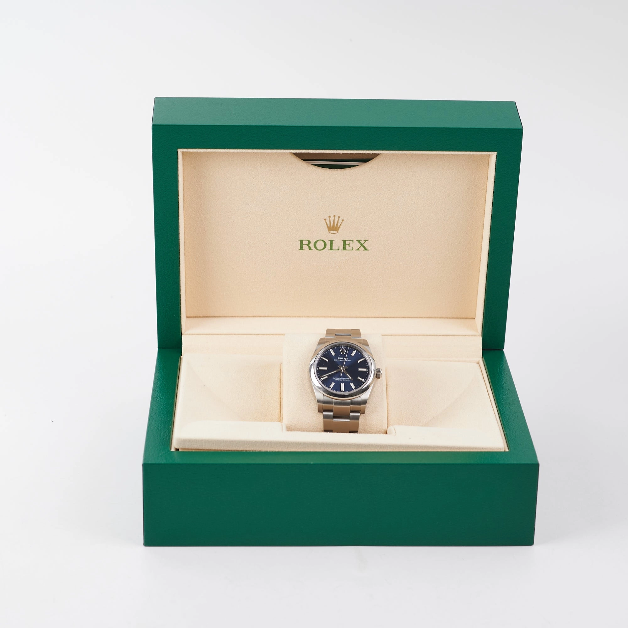 Rolex Oyster Pepetual 34mm Watch Blue