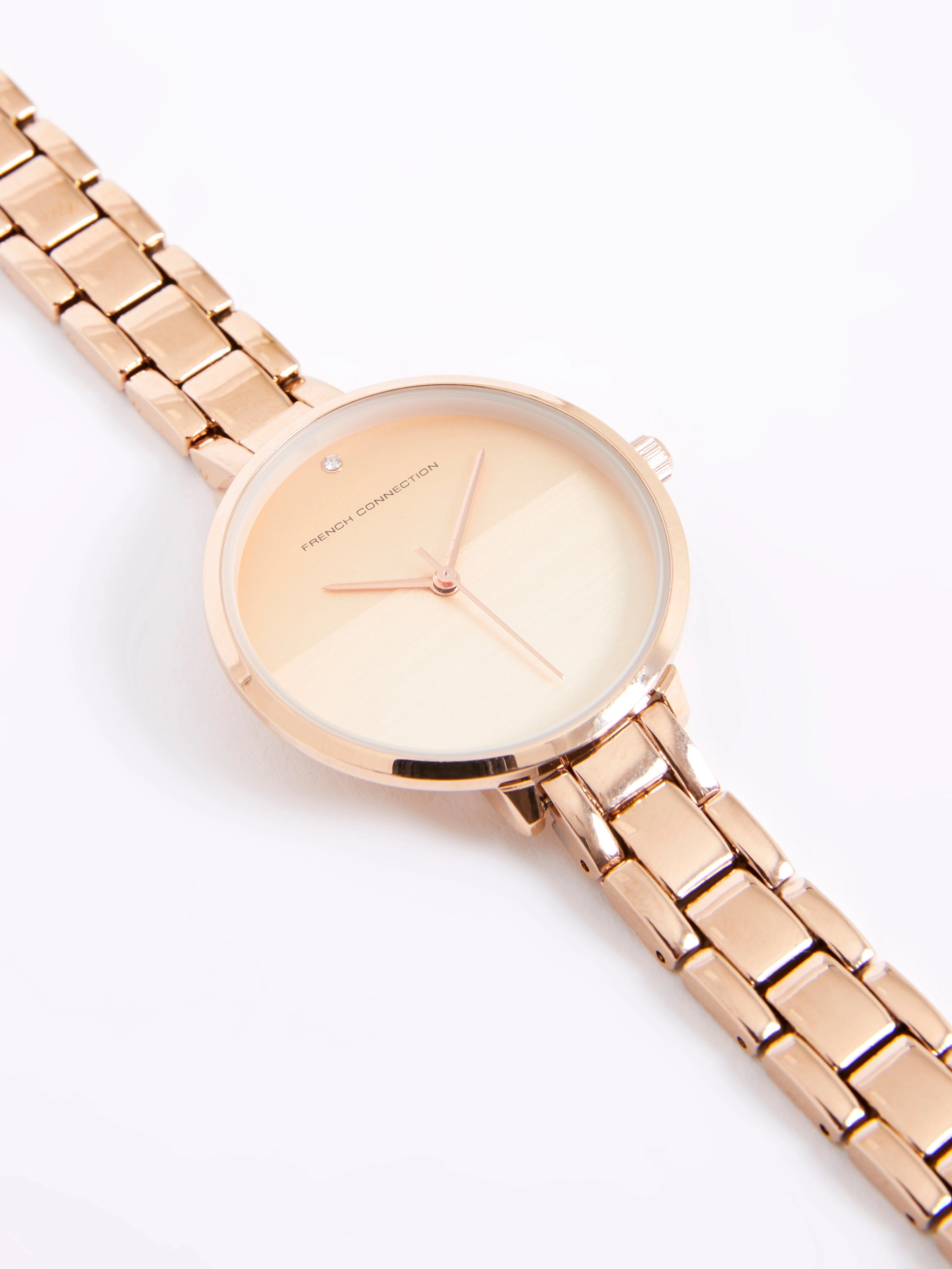 Rose Gold Tone Bracelet Watch with Rose Gold Dial