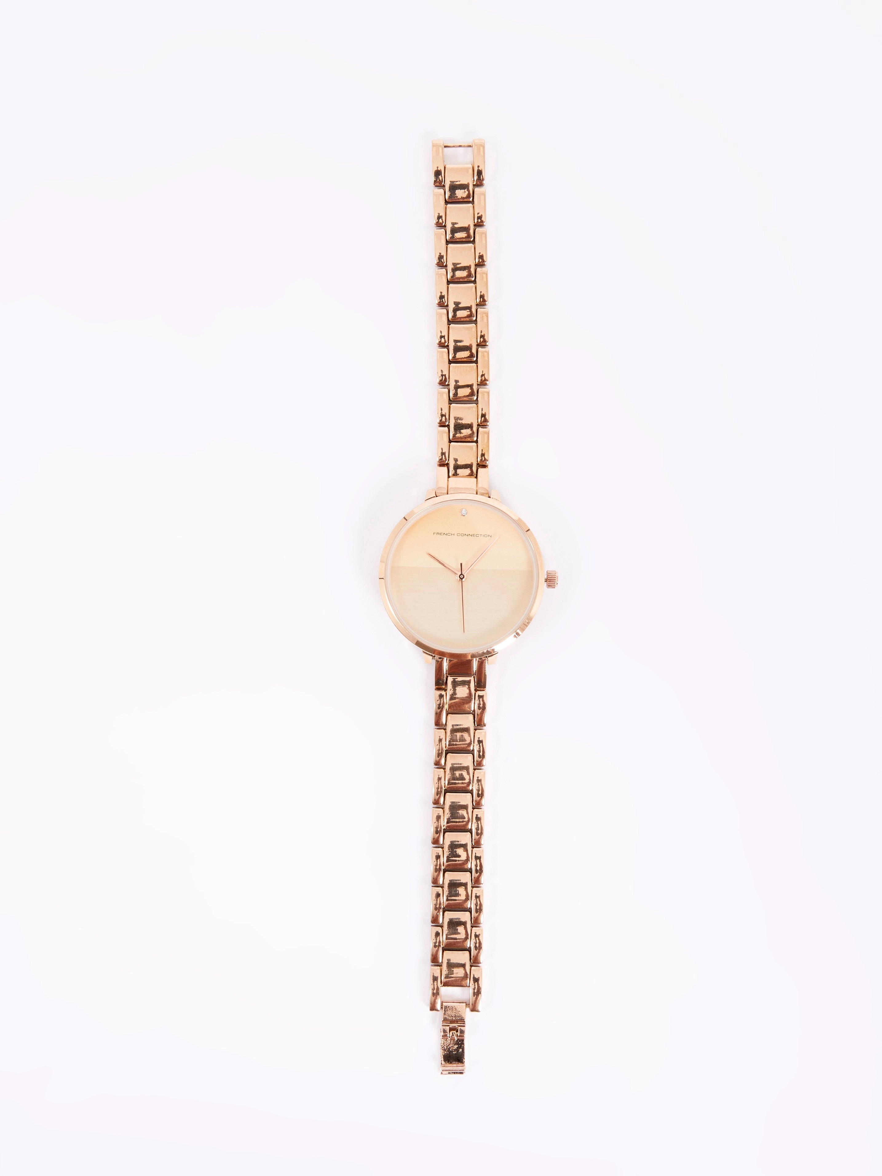 Rose Gold Tone Bracelet Watch with Rose Gold Dial