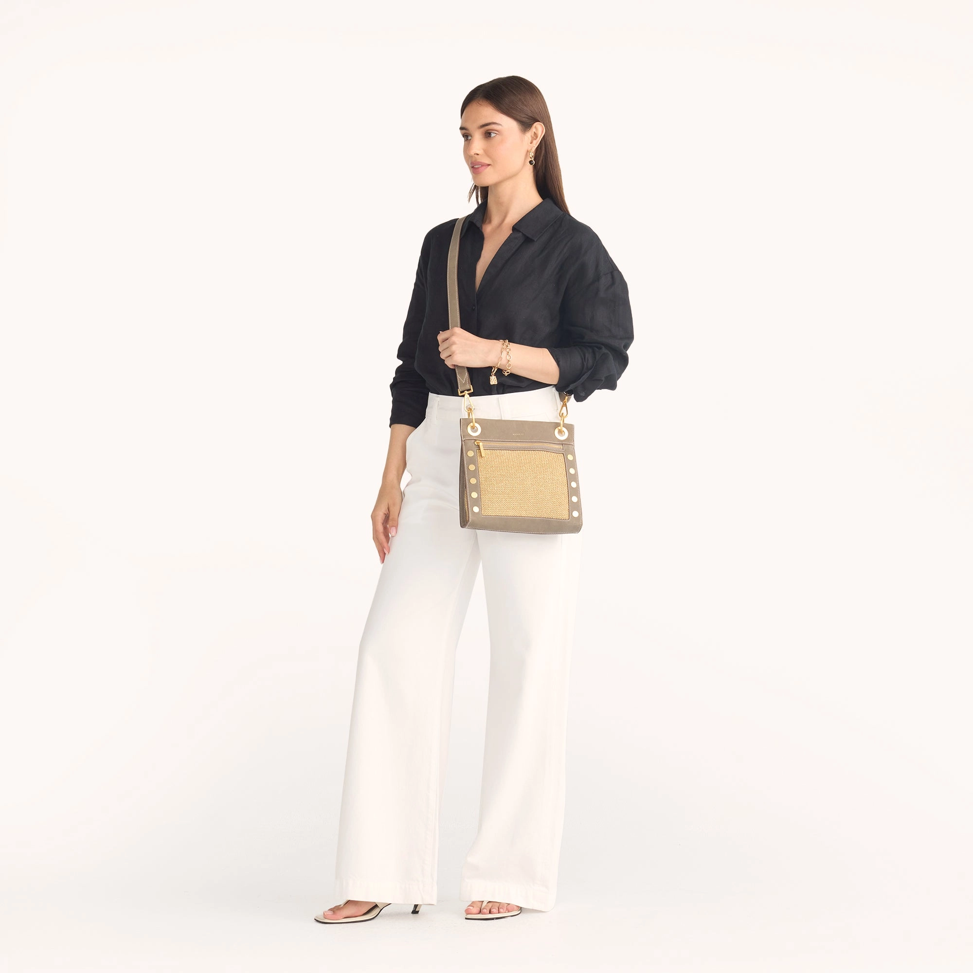 Tony | Pewter Raffia/Brushed Gold | Med