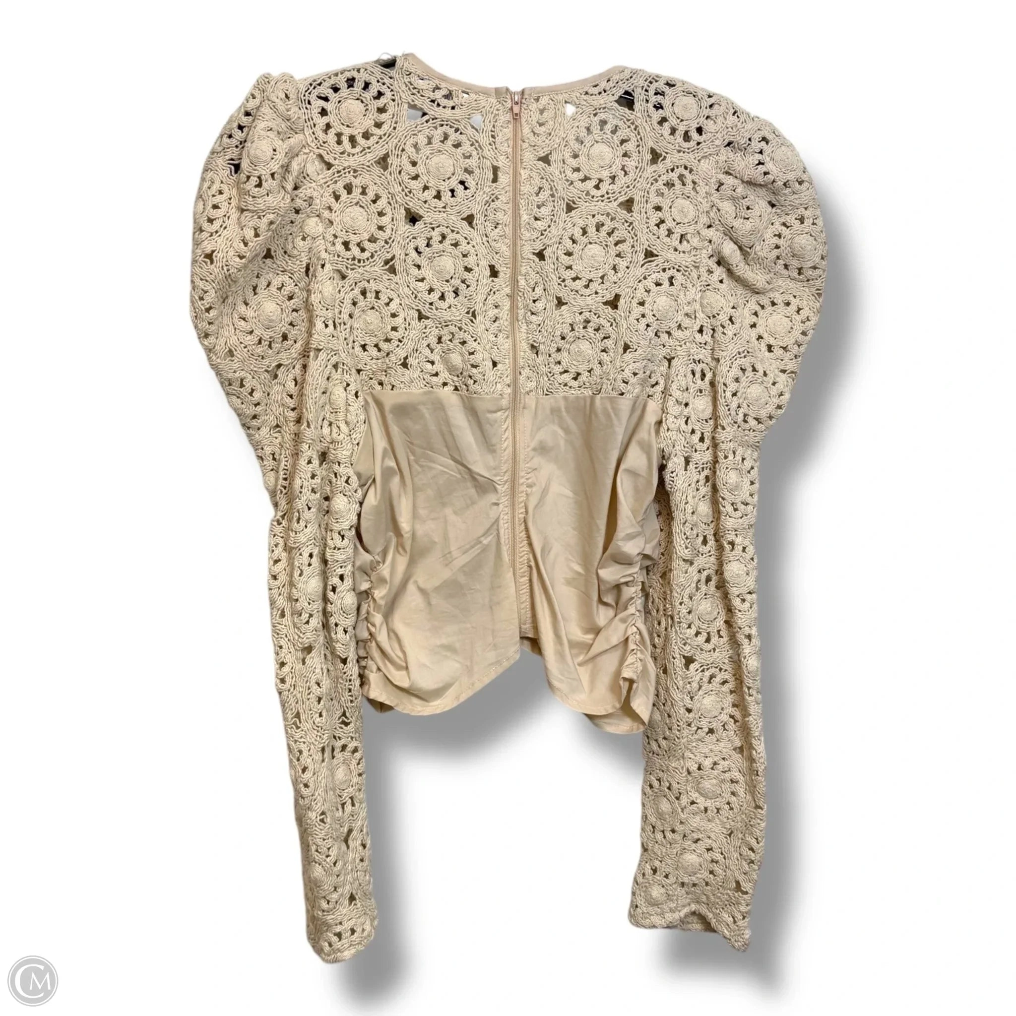 Top Long Sleeve By Fashion Nova In Tan, Size: L