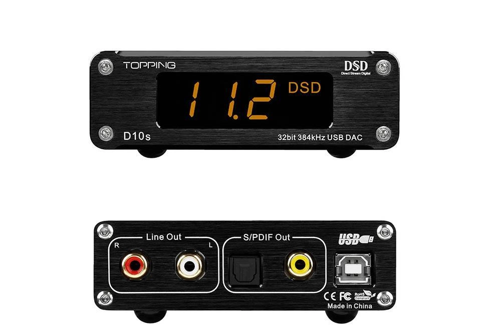 TOPPING D10s Hi-Res USB DAC ES9038Q2M 32Bit/384kHz DSD256 XMOS XU208 HiFi Decoder