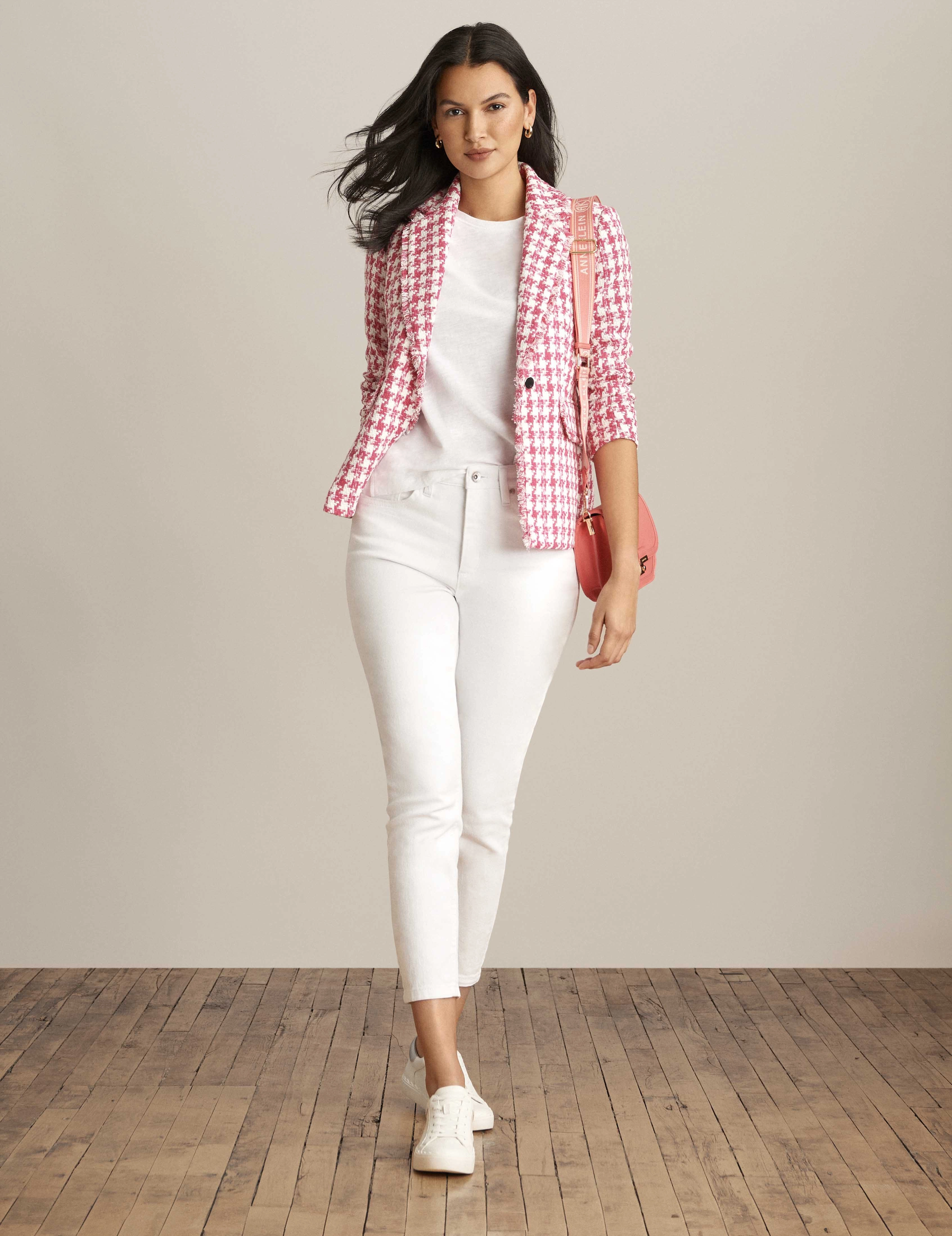 Tweed Fringe Trim Blazer Jacket - Sale