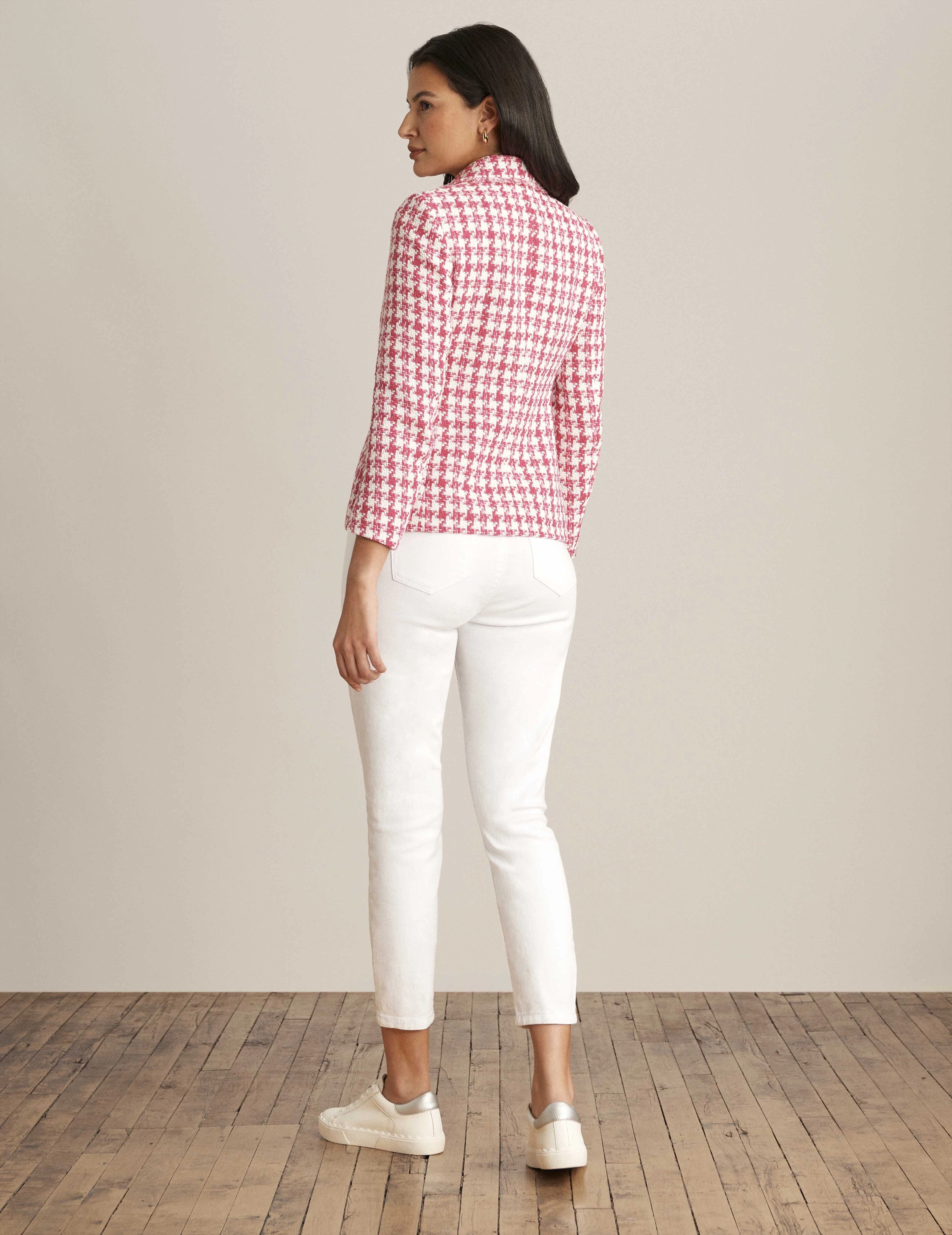 Tweed Fringe Trim Blazer Jacket - Sale