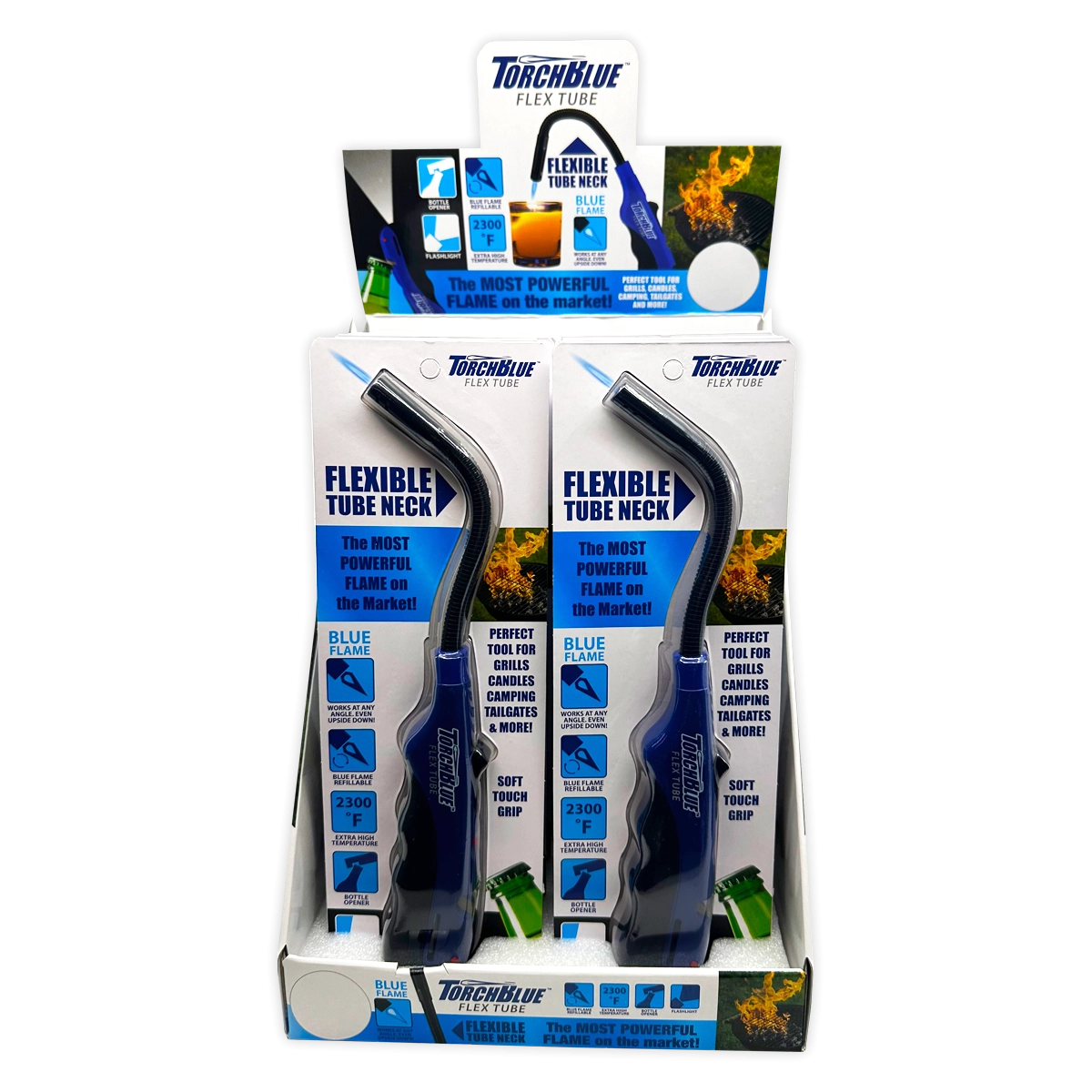 Utility Torch Flexible Head Lighter with Bottle Opener- 12 Pieces Per Retail Ready Display 21789