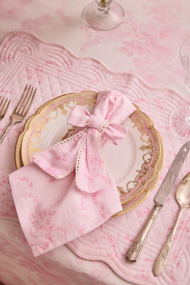 Vintage-Inspired Linen Place Mats - Set of 4