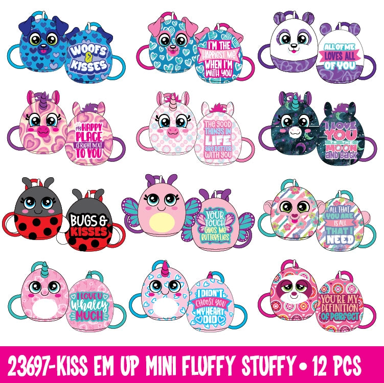 Wholesale Mini Kiss'Em Up Plush Clips 12 Pieces Per Display 23697